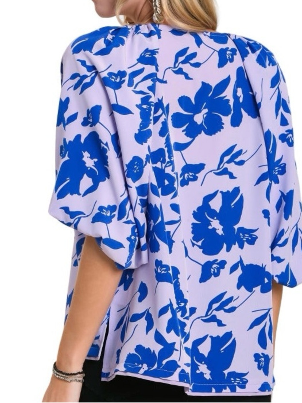 Umgee Floral Print Blouse | Lavender Mix | Boho Lightweight | Sm but fits Med - Picture 4 of 8